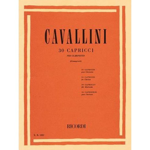 30 Capriccios: Clarinet Solo Paperback, Ricordi