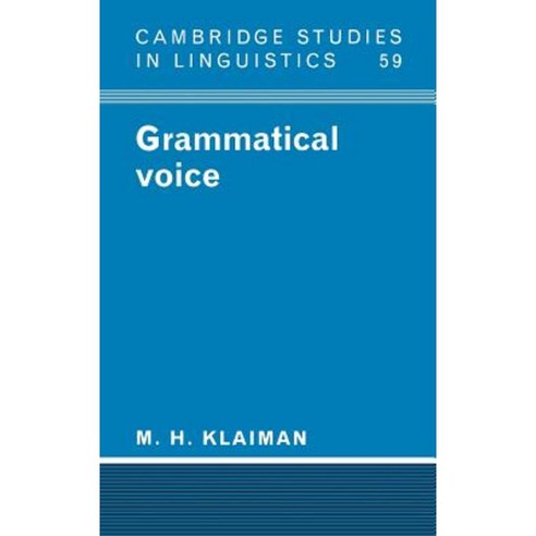 Grammatical Voice, Cambridge University Press