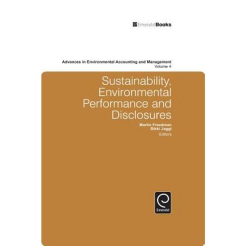 Sustainability Environmental Performance and Disclosures Hardcover, Emerald Publishing Group