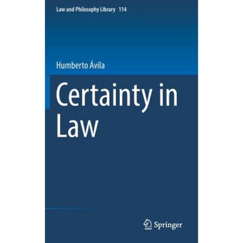 Certainty in Law Hardcover, Springer