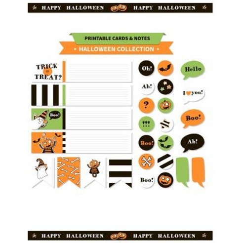 Printable Cards and Notes: Halloween Collection Printable And: Printable Notes & Bookmarks Paperback, Createspace Independent Publishing Platform