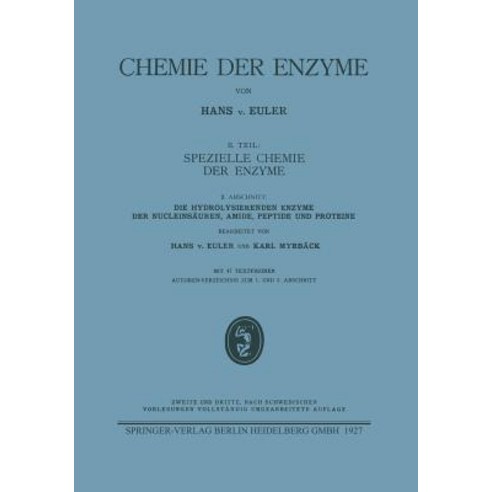 Die Hydrolysierenden Enzyme Der Nucleinsauren Amide Peptide Und Proteine Paperback, J.F. Bergmann-Verlag