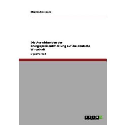 Die Auswirkungen Der Energiepreisentwicklung Auf Die Deutsche Wirtschaft Paperback, Grin Publishing