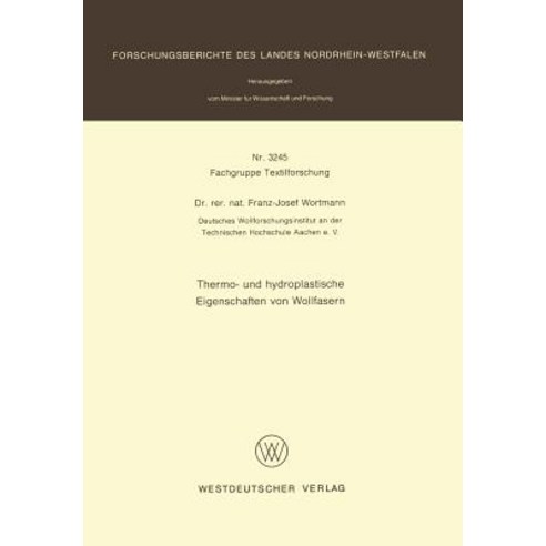 Thermo- Und Hydroplastische Eigenschaften Von Wollfasern Paperback, Vs Verlag Fur Sozialwissenschaften