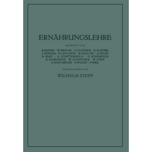 Ernahrungslehre: Grundlagen Und Anwendung Paperback, Springer