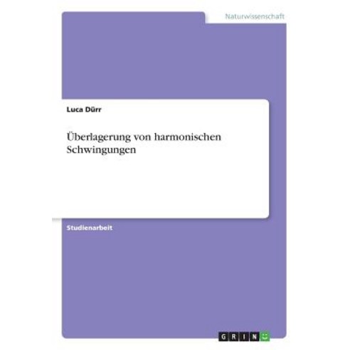 Uberlagerung Von Harmonischen Schwingungen Paperback, Grin Publishing