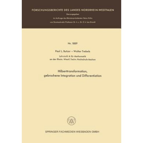 Hilberttransformation Gebrochene Integration Und Differentiation Paperback, Vieweg+teubner Verlag