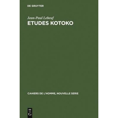 Etudes Kotoko Hardcover, Walter de Gruyter
