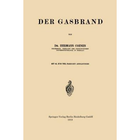 Der Gasbrand Paperback, Springer