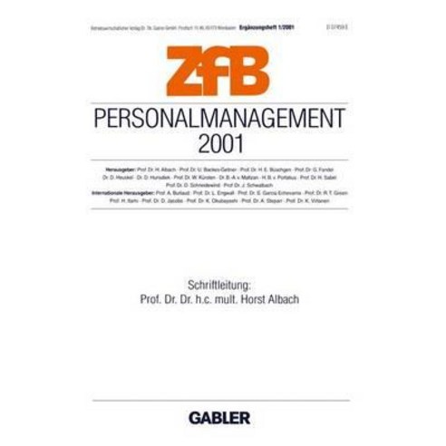 Personalmanagement 2001 Paperback, Gabler Verlag