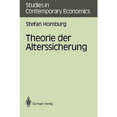 Theorie Der Alterssicherung Paperback, Springer