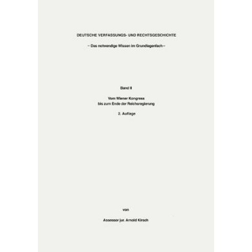Deutsche Verfassungs- Und Rechtsgeschichte Band II Paperback, Books on Demand