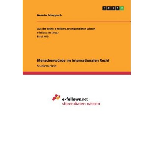 Menschenwurde Im Internationalen Recht Paperback, Grin Verlag Gmbh