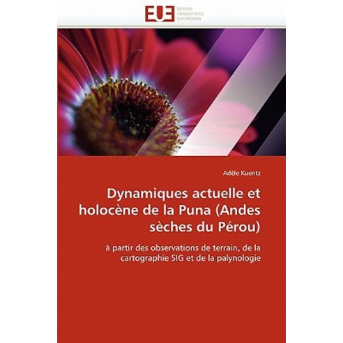 Dynamiques Actuelle Et Holocene de La Puna (Andes Seches Du Perou) Paperback, Univ Europeenne