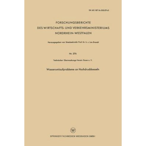 Wasserumlaufprobleme an Hochdruckkesseln Paperback, Vs Verlag Fur Sozialwissenschaften