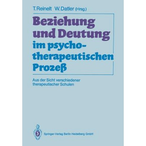 Beziehung Und Deutung Im Psychotherapeutischen Proze: Aus Der Sicht Verschiedener Therapeutischer Schulen Paperback, Springer