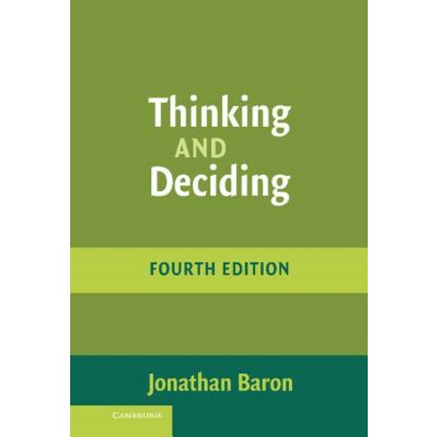 Thinking and Deciding Hardcover, Cambridge University Press