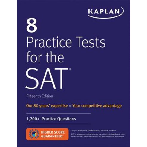(영문도서) 8 Practice Tests for the SAT: 1 200+ SAT Practice Questions Paperback, Kaplan Publishing