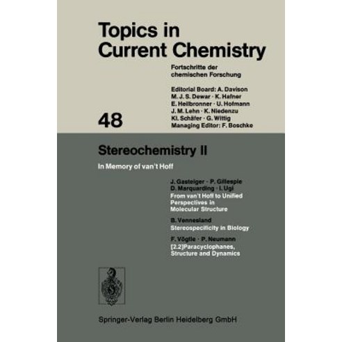 Stereochemistry II: In Memory of Van''t Hoff Paperback, Springer