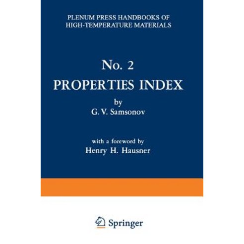 Properties Index Paperback, Springer