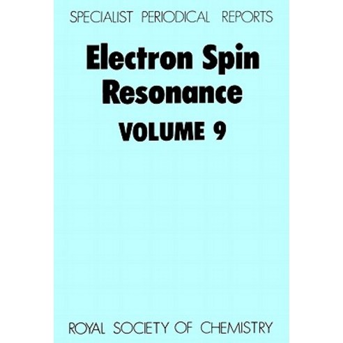 Electron Spin Resonance: Volume 9 Hardcover, Royal Society of Chemistry