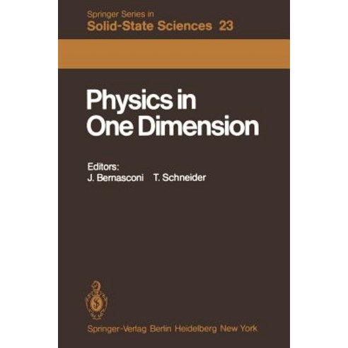 Physics in One Dimension: Proceedings of an International Conference Fribourg Switzerland August 25-29 1980 Paperback, Springer