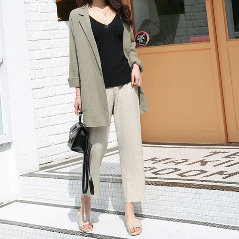 여름 필수 아이템: 편안하면서도 세련된 데일리앤 여성용 노멀 오버핏 린넨 자켓