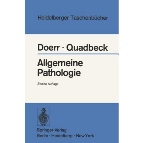Allgemeine Pathologie Paperback, Springer