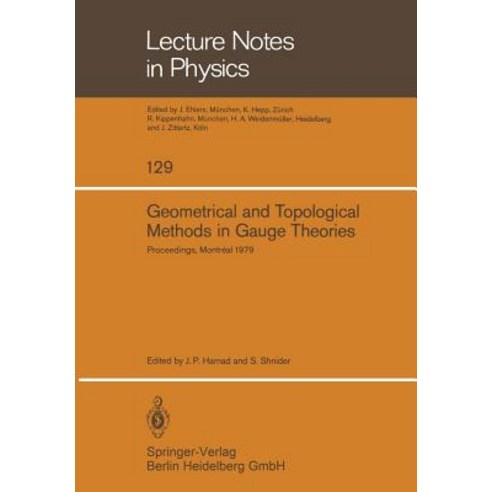 Geometrical and Topological Methods in Gauge Theories: Proceedings of the Canadian Mathematical Societ..., Springer