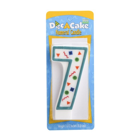 Dec-A-Cake 숫자 생일초 8.8cm, #7, 1개