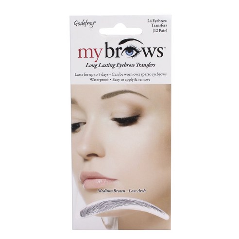 고드프로이 마이 브로우 롱 래스팅 아이브로우 트랜스퍼 로우 아치 12쌍, Medium Brown, 1개