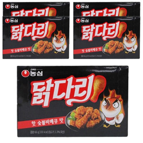 농심닭다리 핫 숯불바베큐 맛, 66g, 5개