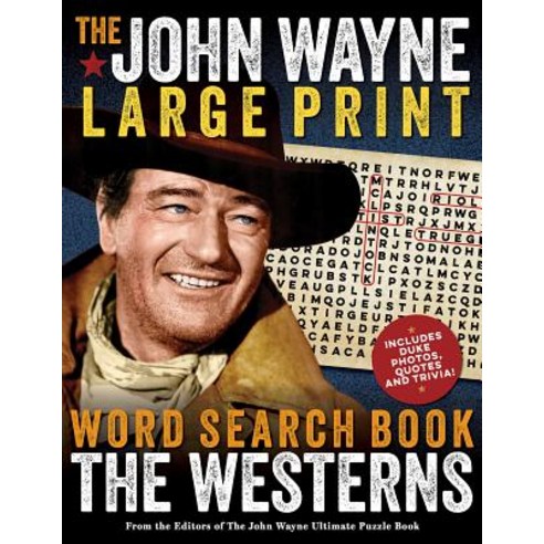 The John Wayne Large Print Word Search Book - The Westerns Paperback, Media Lab Books