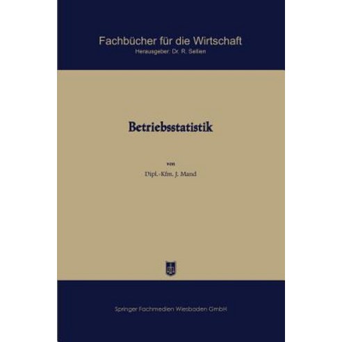 Betriebsstatistik Paperback, Gabler Verlag
