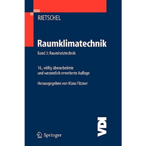Raumklimatechnik: Grundlagen Hardcover, Springer