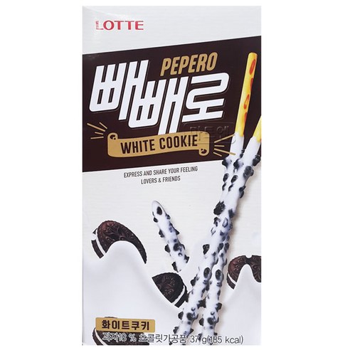 롯데제과 빼빼로 화이트 쿠키, 37g, 10개입
