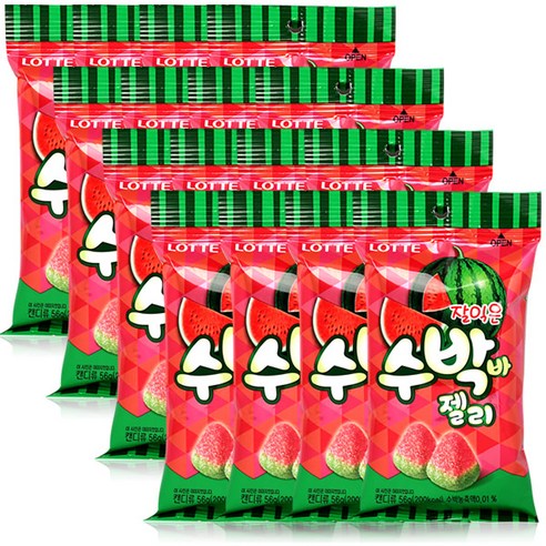 롯데웰푸드 수박바 젤리, 56g, 16개