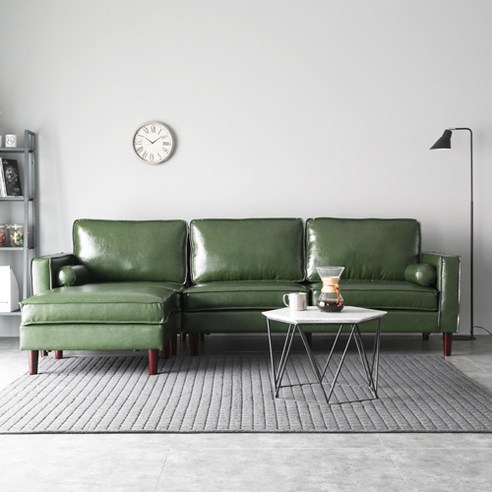 가구밸리 [가구밸리]칼슨 4인 가죽소파, 그린