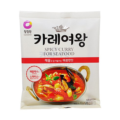 청정원 카레여왕 해물과 잘 어울리는 매콤한 맛 4인분, 108g, 1개 Best Top5