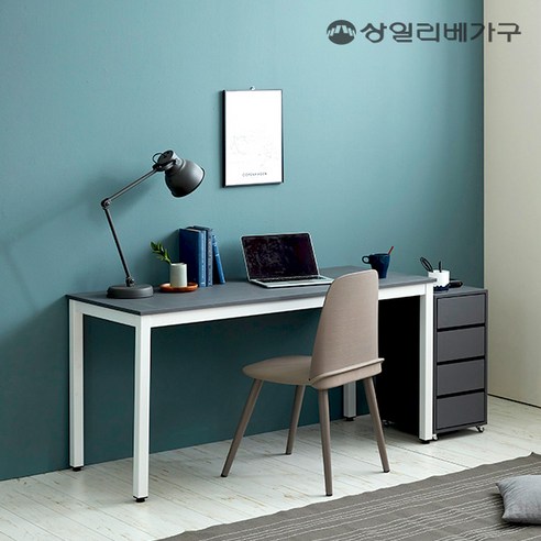 상일리베가구 더스틸 1400 컴퓨터 책상+4단 서랍장 세트, 화이트화이트+화이트