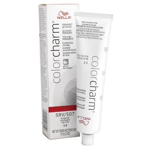Wella 컬러 참 퍼머넌트 헤어 젤 헤어컬러 57g, 5RV 507 Burgundy, 1개