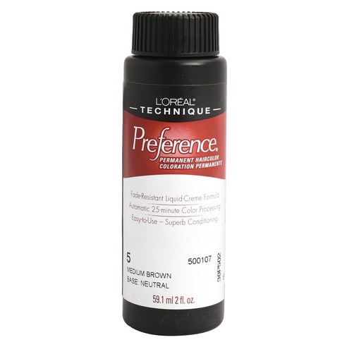 로레알 프리퍼런스 퍼머넌트 헤어컬러 59.1ml, 05 Medium Brown, 1개