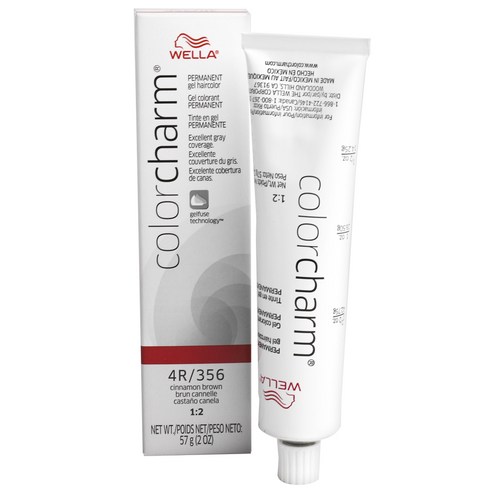 Wella 컬러 참 퍼머넌트 헤어 젤 헤어컬러 57g, 4R 356 Cinnamon Brown, 1개
