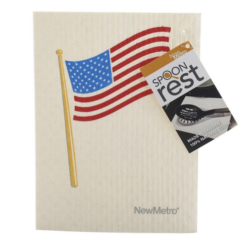 뉴메트로 스푼 레스트 조리도구 받침, American Flag, 1개