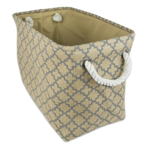 Design Imports 사각 벌랩 빈 래티스 S, Gray, 1개