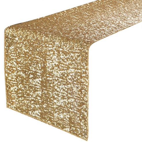 Fab Findz 데코레이티브 세퀸 테이블 러너, Gold