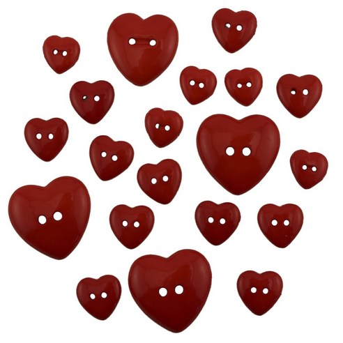 버튼갤로어 단추 테마 팩, Red Hearts, 1개