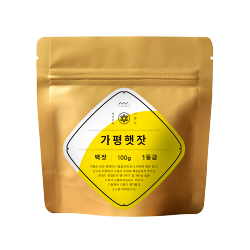 자연우리 가평잣 지퍼백 햇잣, 1개, 백잣 100g