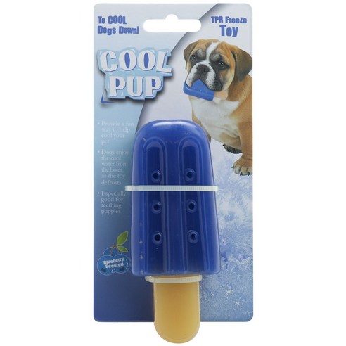 Cool Pup 팝시클 서모플라스틱 러버 프리즈 애견장난감 블루베리 미니, Blue, 1개
