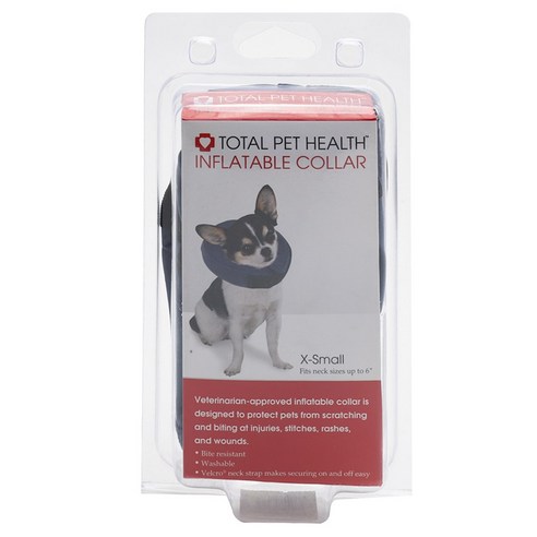 Total Pet Health 인플레이터블 애견 넥칼라 블루 XS, 1개